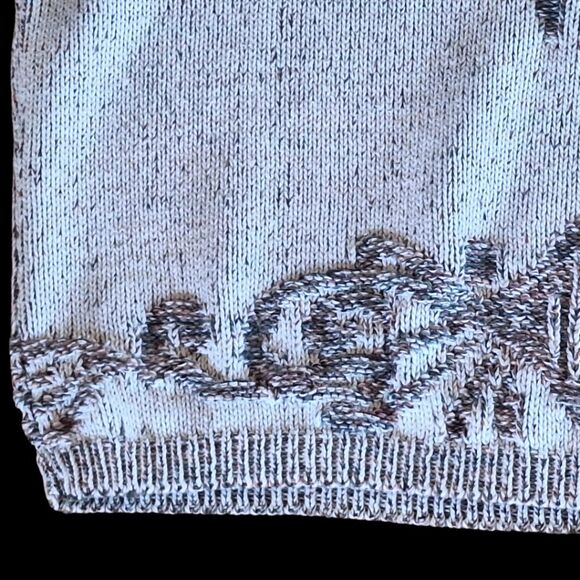 David Brett Vintage Floral Pattern Sweater Knitted Cotton Made in USA size Large - Picture 15 of 16